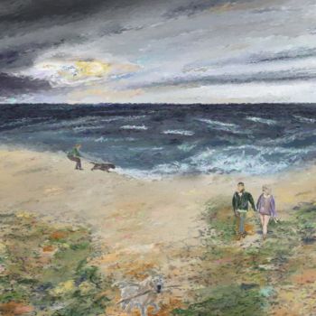 Arts numériques intitulée "Am Hundestrand" par Horst Rosenberger, Œuvre d'art originale, Peinture numérique