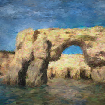 Digitale Kunst mit dem Titel "Algarve - Küstenlan…" von Horst Rosenberger, Original-Kunstwerk, Digitale Malerei