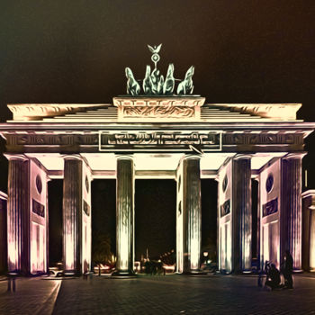 Digitale Kunst mit dem Titel "Brandenburger Tor i…" von Horst Rosenberger, Original-Kunstwerk, Digitale Malerei
