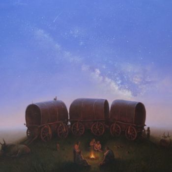 Painting titled "Way" by Vladimir Proklov, Original Artwork, Oil