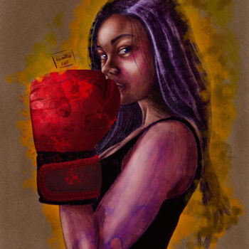 Digital Arts titled "Bad-ass girl" by Prométhée, Original Artwork, Digital Painting