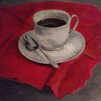 Malerei mit dem Titel "Утренний кофе на кр…" von Olga Fakhrutdinova, Original-Kunstwerk, Öl