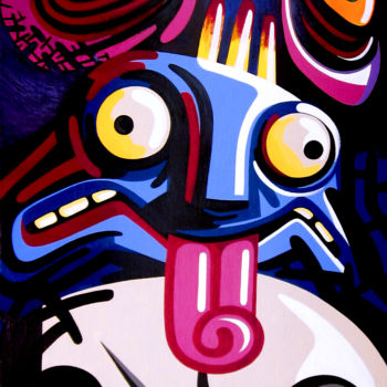 Ζωγραφική με τίτλο "Totem" από Prop, Αυθεντικά έργα τέχνης, Ακρυλικό