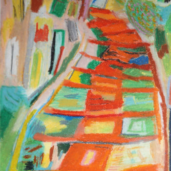 Pittura intitolato "Escalier Soutine" da Amaury Prouvost, Opera d'arte originale, Pastello