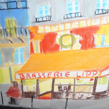 Painting titled "La Brasserie Lipp" by Amaury Prouvost, Original Artwork, Pastel