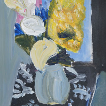 Painting titled "Bouquet de Mimosas" by Amaury Prouvost, Original Artwork, Acrylic