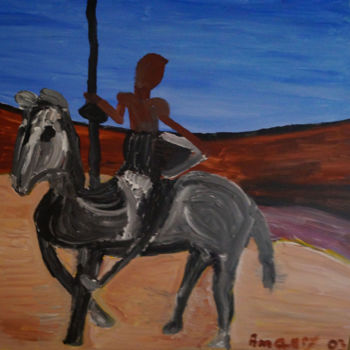 Painting titled "Don Quichotte" by Amaury Prouvost, Original Artwork, Acrylic
