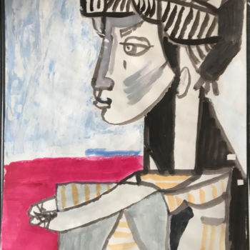 Painting titled "Jacqueline 2 Picasso" by Amaury Prouvost, Original Artwork, Acrylic