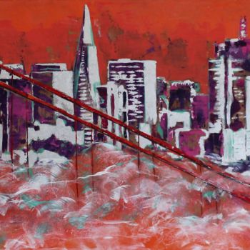 Malerei mit dem Titel "San Francisco" von K.Provent, Original-Kunstwerk, Acryl