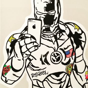Painting titled "IRON SELFIE" by Paolo Senese, Original Artwork, Acrylic