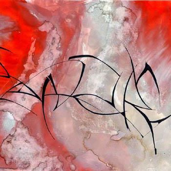 Painting titled "Crimson" by Hetherington Karim, Original Artwork, Oil