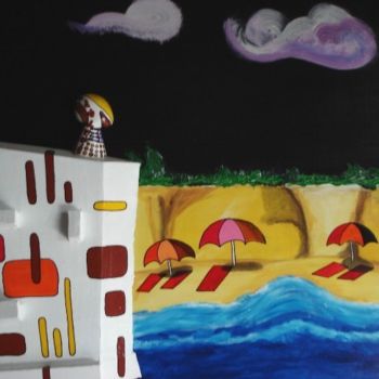 Painting titled "La plage" by Psm, Original Artwork, Other