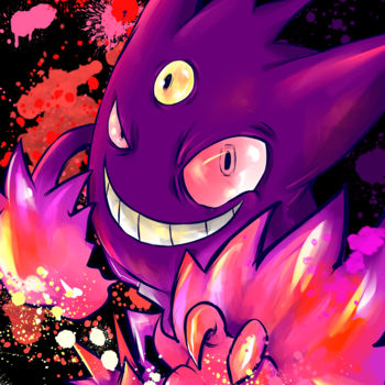 Digital Arts titled "Mega Gengar" by Psychodelicia, Original Artwork, Digital Painting