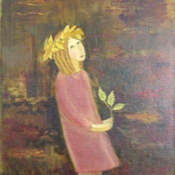 Painting titled "Girl. Autumn/ Девоч…" by Antonina Rets, Original Artwork