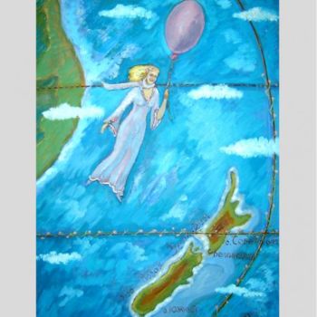 Painting titled "Flying to New Zeala…" by Antonina Rets, Original Artwork
