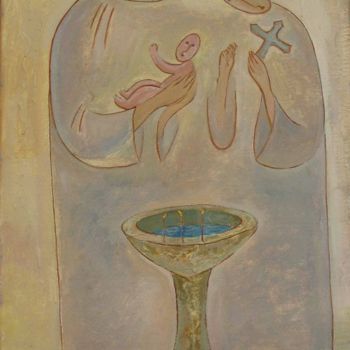 Painting titled "Christening/Крещение" by Antonina Rets, Original Artwork