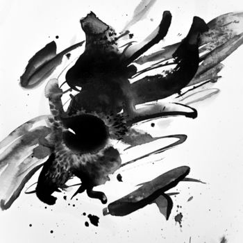 Pintura intitulada "black hole" por Ptitebiscuit, Obras de arte originais, Tinta