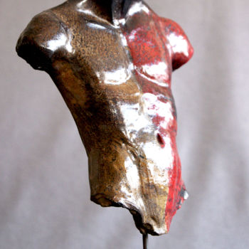 Sculptuur getiteld "MALE TORSO" door Puchi, Origineel Kunstwerk, Keramiek