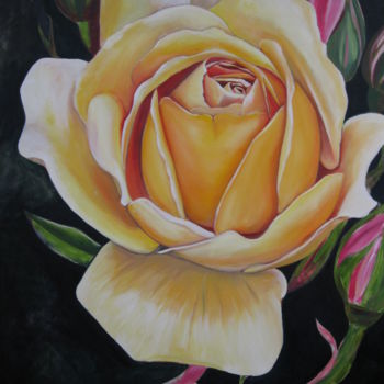 Painting titled "ROSE" by Puchi, Original Artwork, Acrylic
