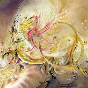Pittura intitolato "13. Dragon Pearl" da Shadowscapes, Opera d'arte originale