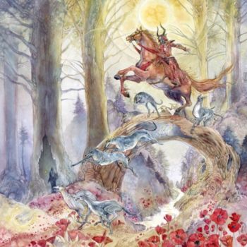 Pittura intitolato "21. Red Knight of B…" da Shadowscapes, Opera d'arte originale