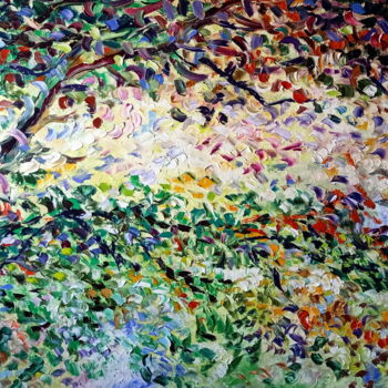 Peinture intitulée "Respiro tra i rami" par Puliafico, Œuvre d'art originale, Huile