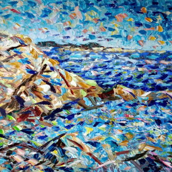 Pintura intitulada "la mer" por Puliafico, Obras de arte originais, Óleo