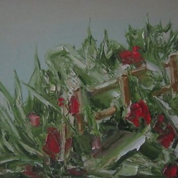 Картина под названием "цветы" - Сергей Боголюбов, Подлинное произведение искусства, Масло