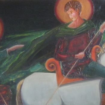 Painting titled "Два святых.." by Sergei Bogoliubov, Original Artwork