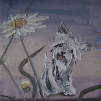 Картина под названием "Ромашка..." - Сергей Боголюбов, Подлинное произведение искусства, Масло