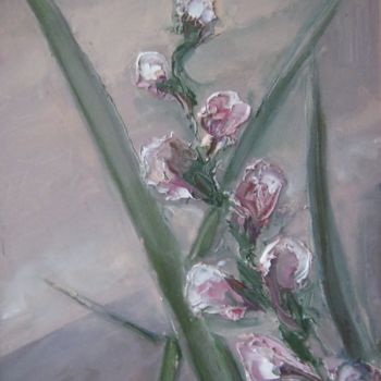 Painting titled "цветок.." by Sergei Bogoliubov, Original Artwork, Oil