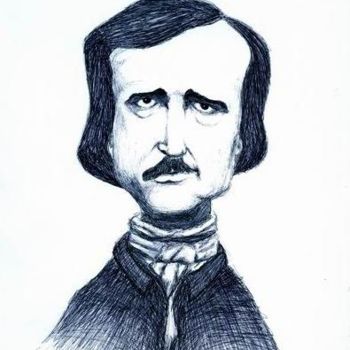 Drawing titled "Edgar Allen Poe" by Punit Vaidya, Original Artwork, Other