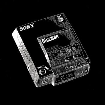 Tekening getiteld "Sony D-555 Discman" door Punit Vaidya, Origineel Kunstwerk, Anders