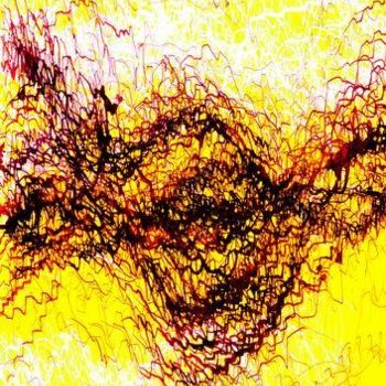 「Waves on Yellow」というタイトルの絵画 Punit Vaidyaによって, オリジナルのアートワーク, オイル