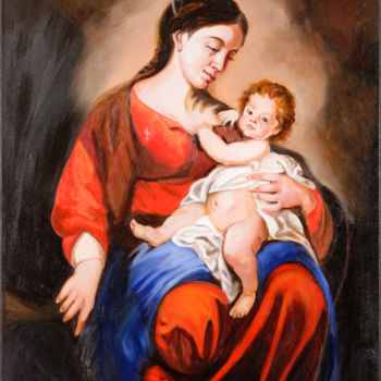 Malerei mit dem Titel "Virgen" von Purity, Original-Kunstwerk, Öl