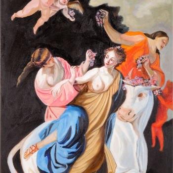 Painting titled "El Rapto de Europa" by Purity, Original Artwork, Oil