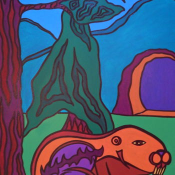 Painting titled "Beaver" by Richard J. Bond, Original Artwork, Oil