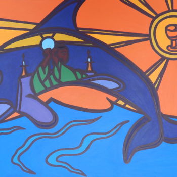 "Orca" başlıklı Tablo Richard J. Bond tarafından, Orijinal sanat, Petrol