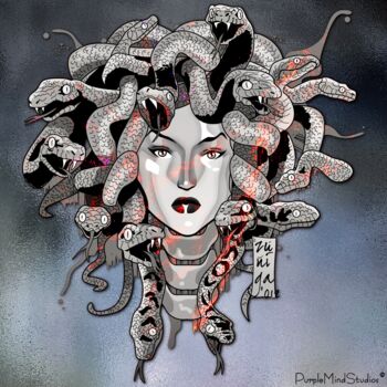 Grafika cyfrowa / sztuka generowana cyfrowo zatytułowany „Medusa Version 1 of…” autorstwa Purplemindstudios, Oryginalna prac…