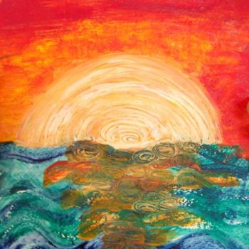 Painting titled "Sun-rise" by Purusha Geelen - Van De Graaf, Original Artwork, Acrylic