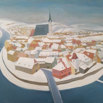 Картина под названием "Старый город" - Vjacheslav Illjashenko, Подлинное произведение искусства, Масло
