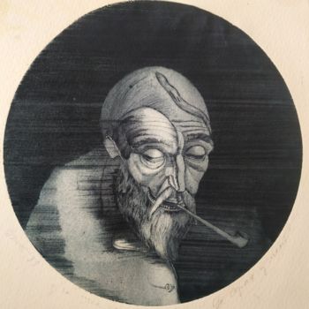 Gravures & estampes intitulée "Страх" par Vjacheslav Illjashenko, Œuvre d'art originale, Eau-forte