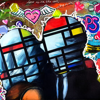 Painting titled "Peinture Pop Art Ma…" by Pvettese, Original Artwork, Acrylic Mounted on Wood Stretcher frame