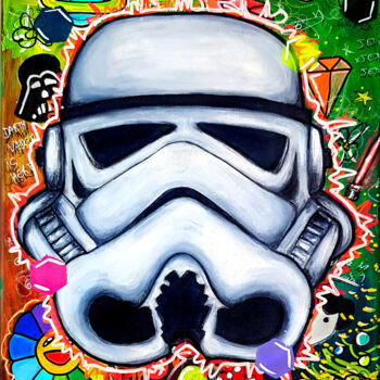 Malarstwo zatytułowany „Tableau Star Wars P…” autorstwa Pvettese, Oryginalna praca, Akryl Zamontowany na Drewniana rama noszy