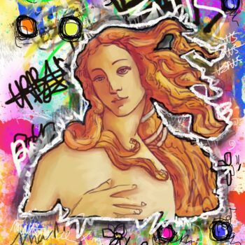 Malerei mit dem Titel "Pop Art Venus Urban…" von Pvettese, Original-Kunstwerk, Digitale Malerei