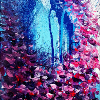 Pintura titulada "Peinture de Fleurs…" por Pvettese, Obra de arte original, Pintura al aerosol Montado en Bastidor de camill…