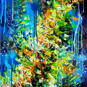 Painting titled "Peinture Abstraite…" by Pvettese, Original Artwork, Spray paint Mounted on Wood Stretcher frame