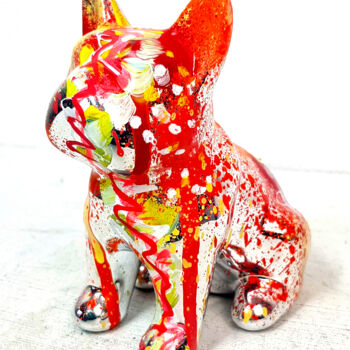 Sculptuur getiteld "Mini Bulldog Pop Ar…" door Pvettese, Origineel Kunstwerk, Graffiti