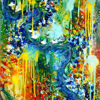 Картина под названием "Tableau Abstrait Co…" - Pvettese, Подлинное произведение искусства, Рисунок распылителем краски Устан…