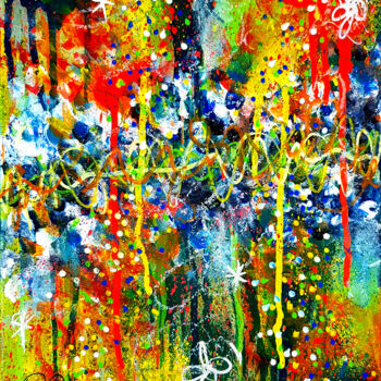 제목이 "Peinture Abstraite…"인 미술작품 Pvettese로, 원작, 페인트 스프레이 나무 들것 프레임에 장착됨